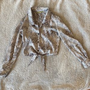 Gianni bini snake print blouse with tie